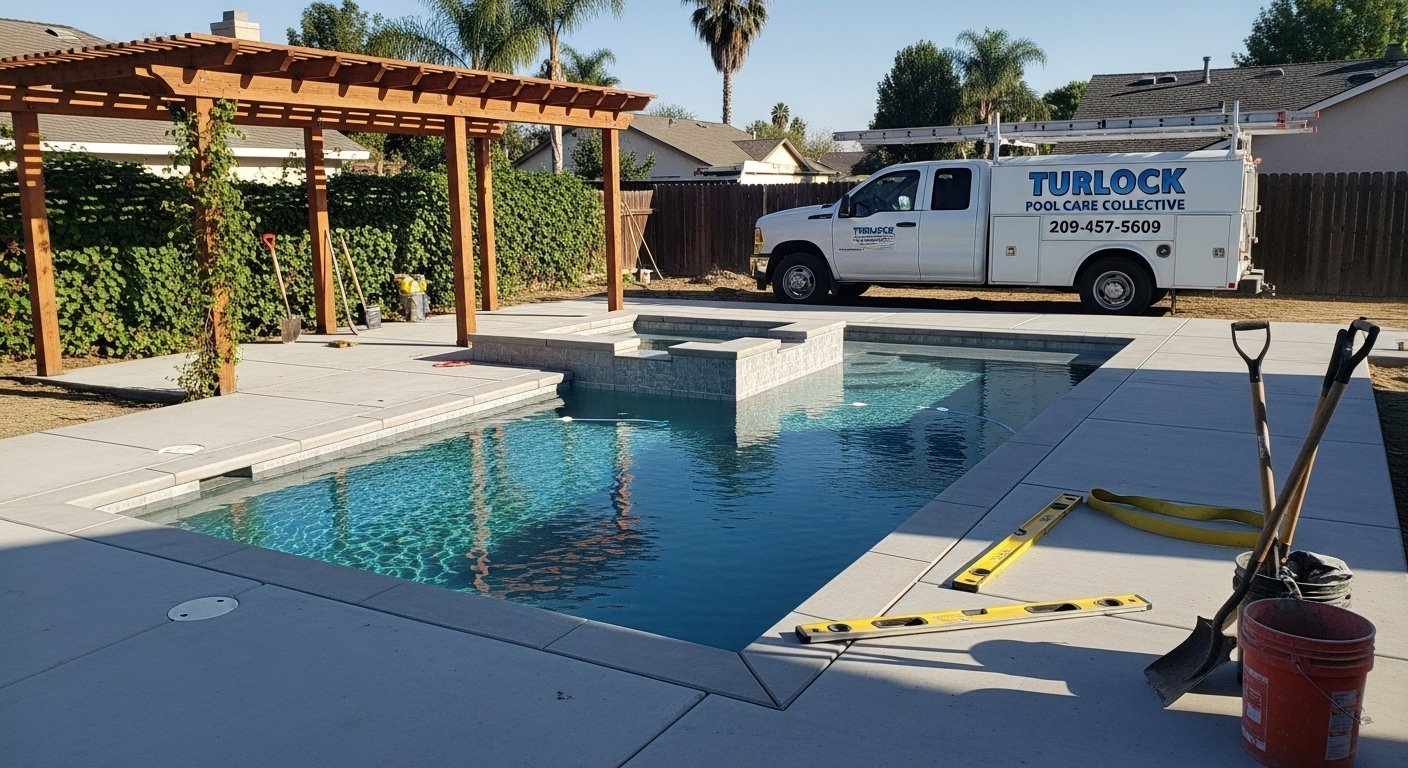 Gunite pool construction project in Turlock, CA